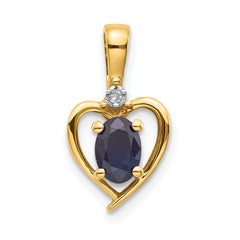 14K Diamond & Sapphire Pendant