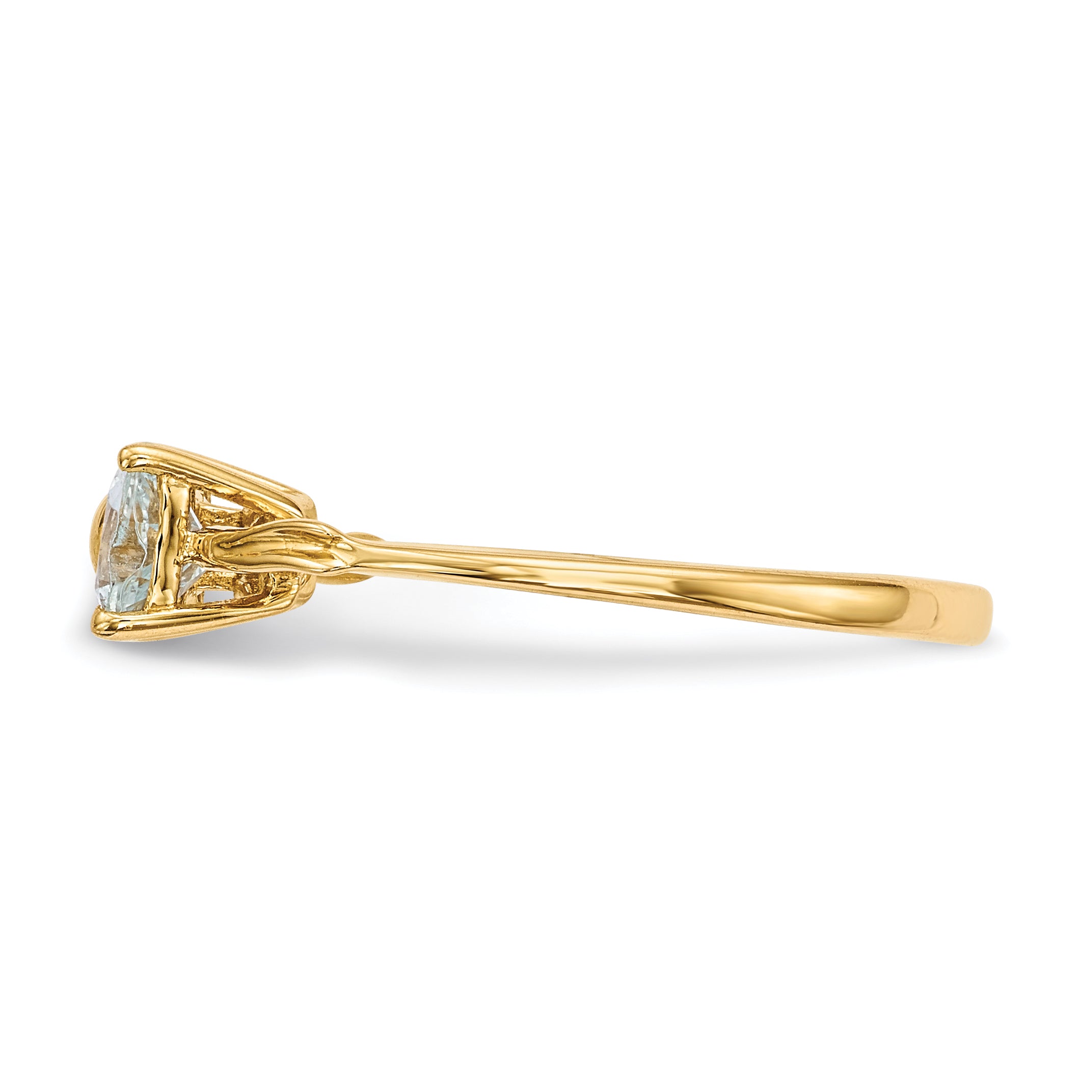 14k Gold Polished Aquamarine Bow Ring