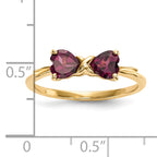 14k Gold Polished Rhodolite Bow Ring
