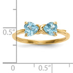 14k Gold Polished Light Swiss Blue Topaz Bow Ring