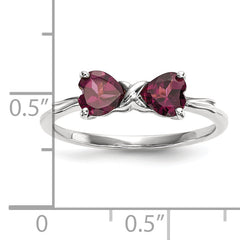 14k White Gold Polished Rhodolite Bow Ring