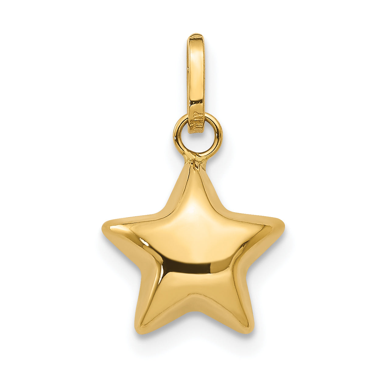 14K Puffed Star Charm