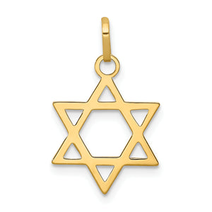 Star of David Pendant in 14K Yellow Gold, 14x21mm - Sophia Jewelers