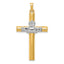 14K Two-tone Claddagh Cross Pendant