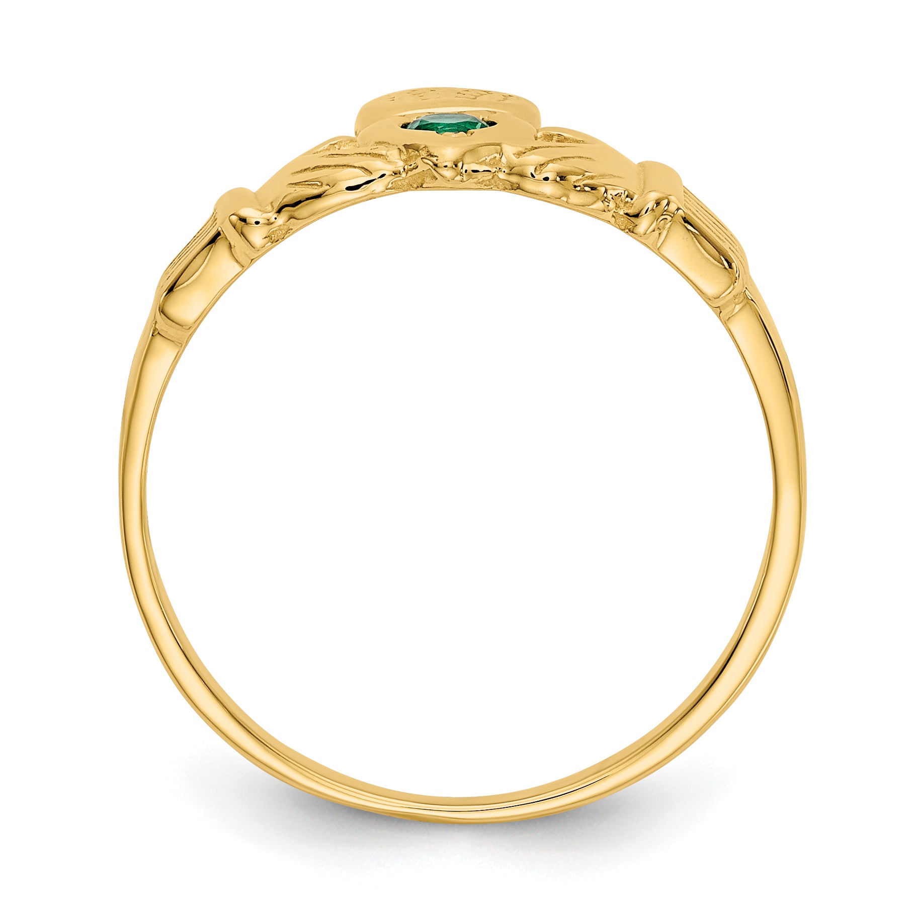 14k Green CZ Claddagh Ring Main image