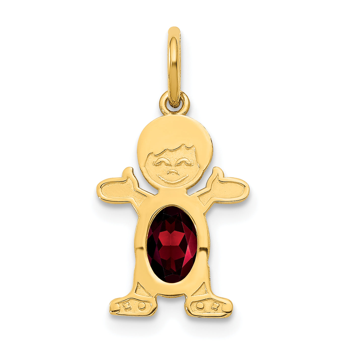 14K Boy 6x4 Oval Genuine Garnet-January Main image