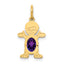 14K Boy 6x4 Oval Genuine Amethyst-February