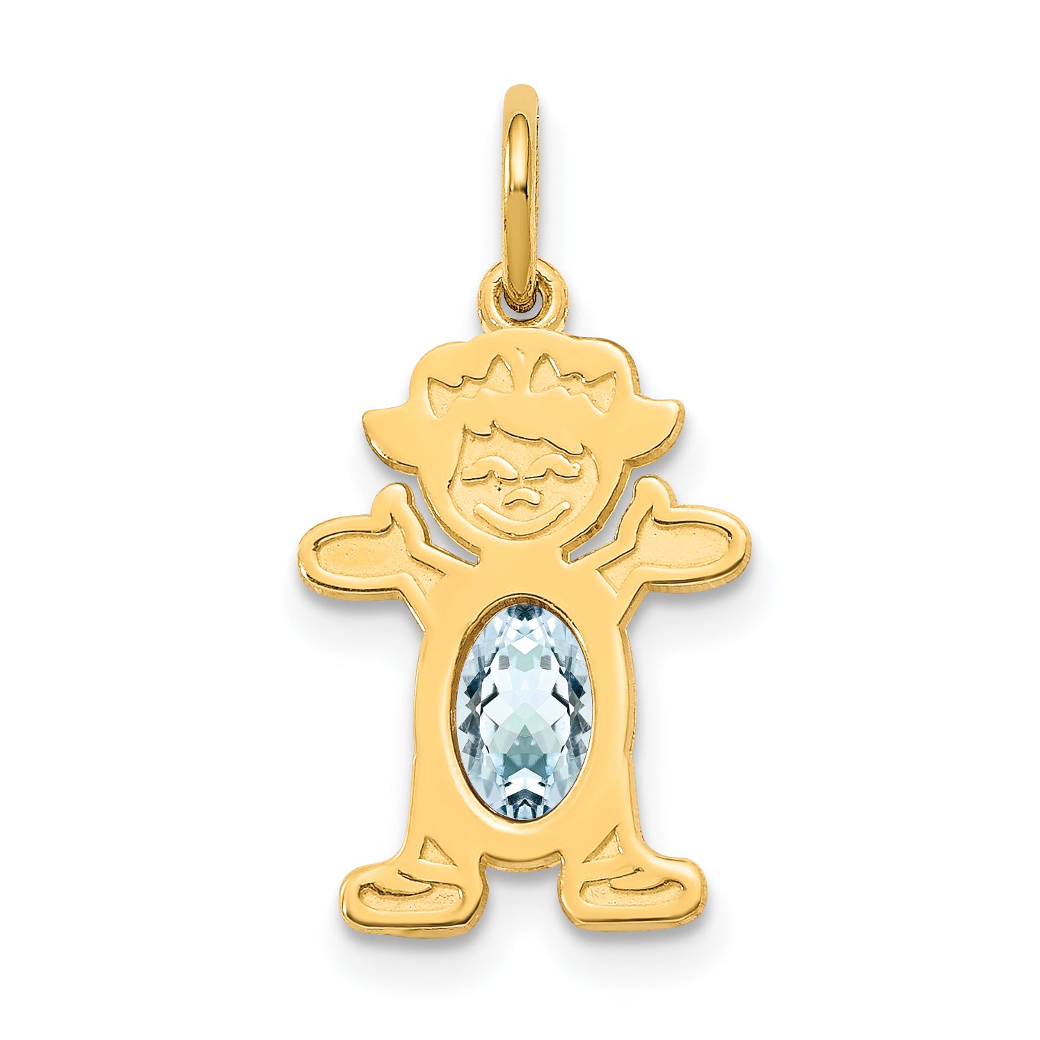 14K Girl 6x4 Oval Genuine Aquamarine-March Main image