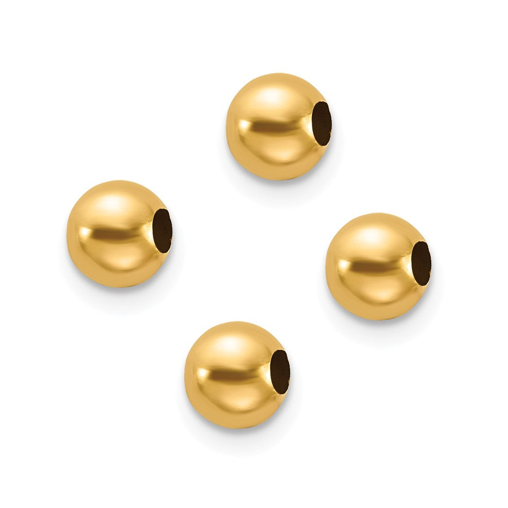 Set of Four Spacer Beads in 14K Yellow Gold, 4mm Main image