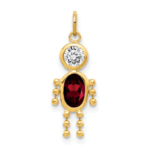 14K January Boy Birthstone Charm
