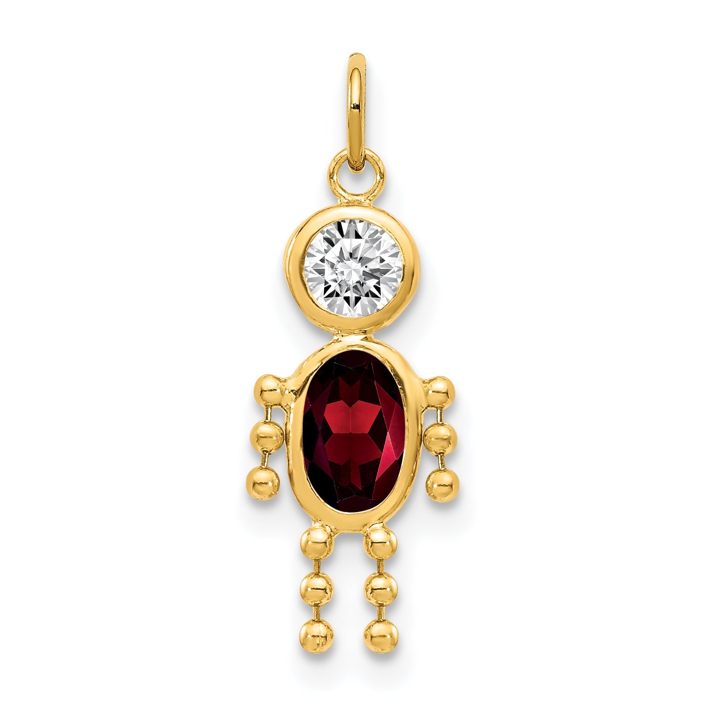 14K January Boy Birthstone Charm