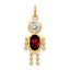 14K January Boy Birthstone Charm