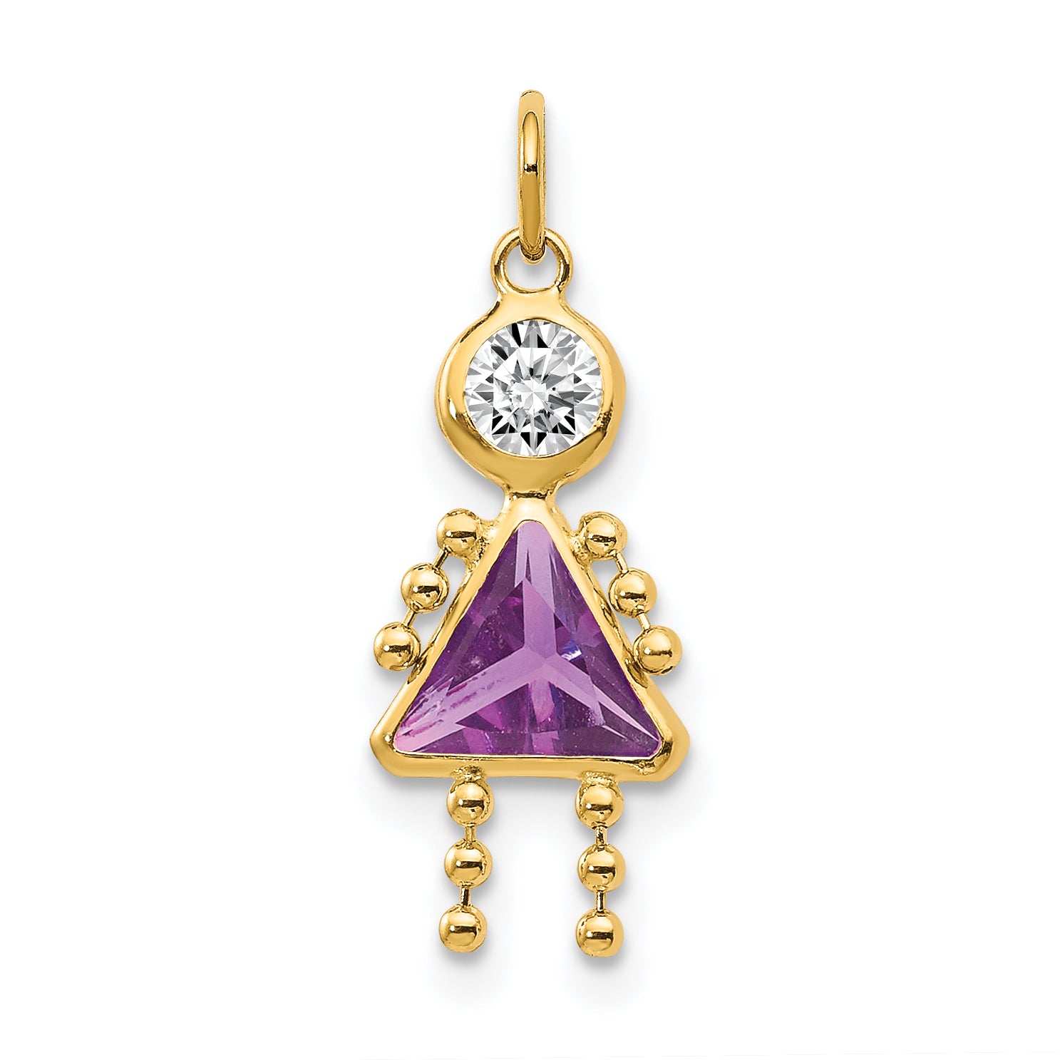 14K February Girl Birthstone Charm Main image