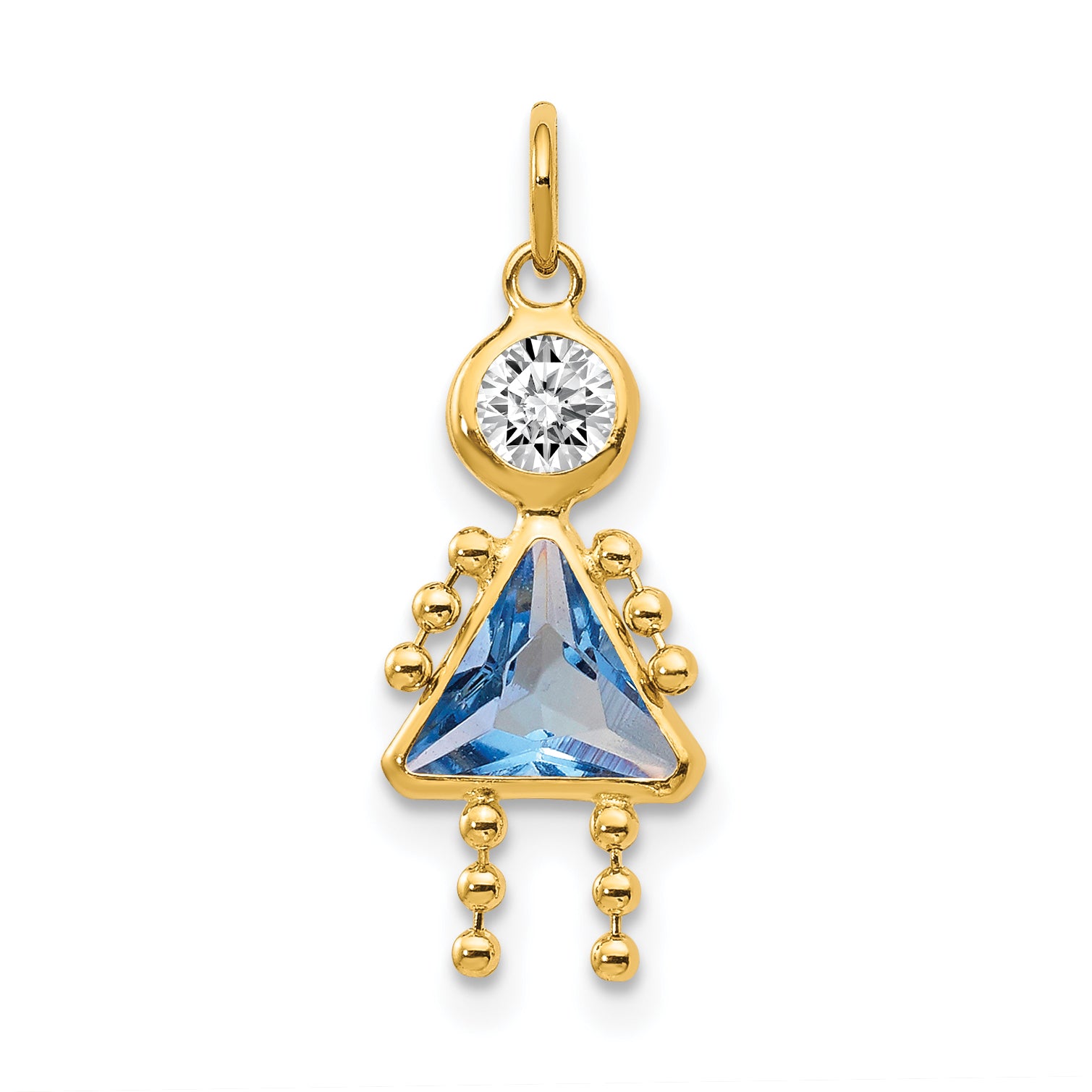 14K March Girl Birthstone Charm Main image