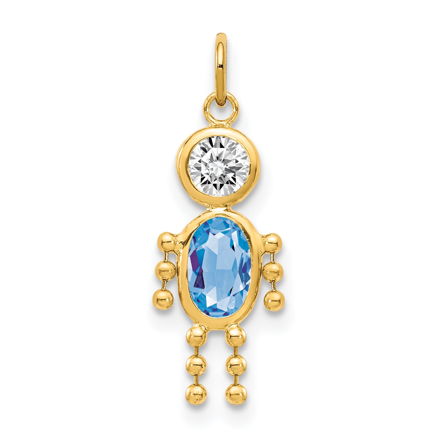14K March Boy Birthstone Charm Main image