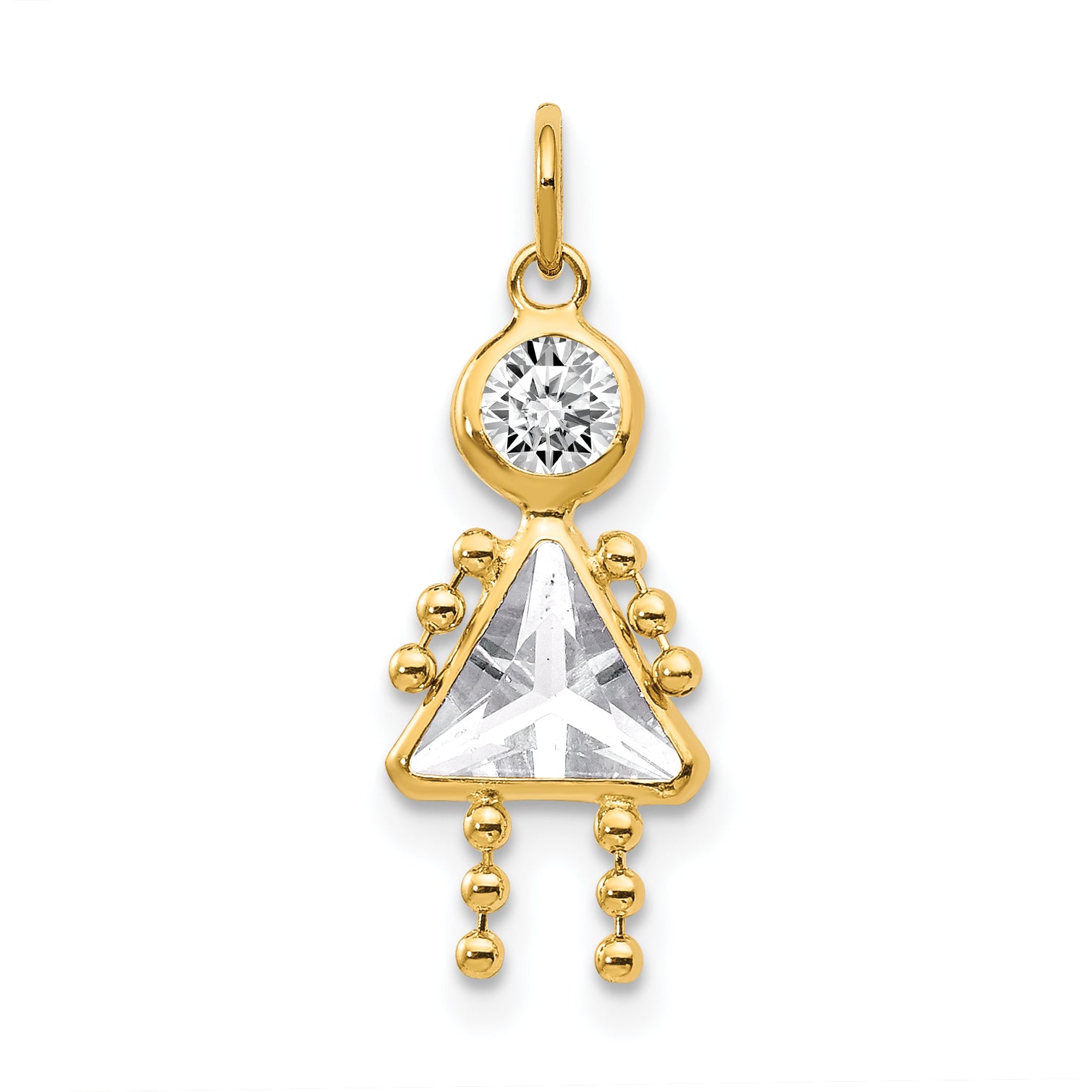 14K April Girl Birthstone Charm