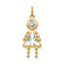 14K April Girl Birthstone Charm