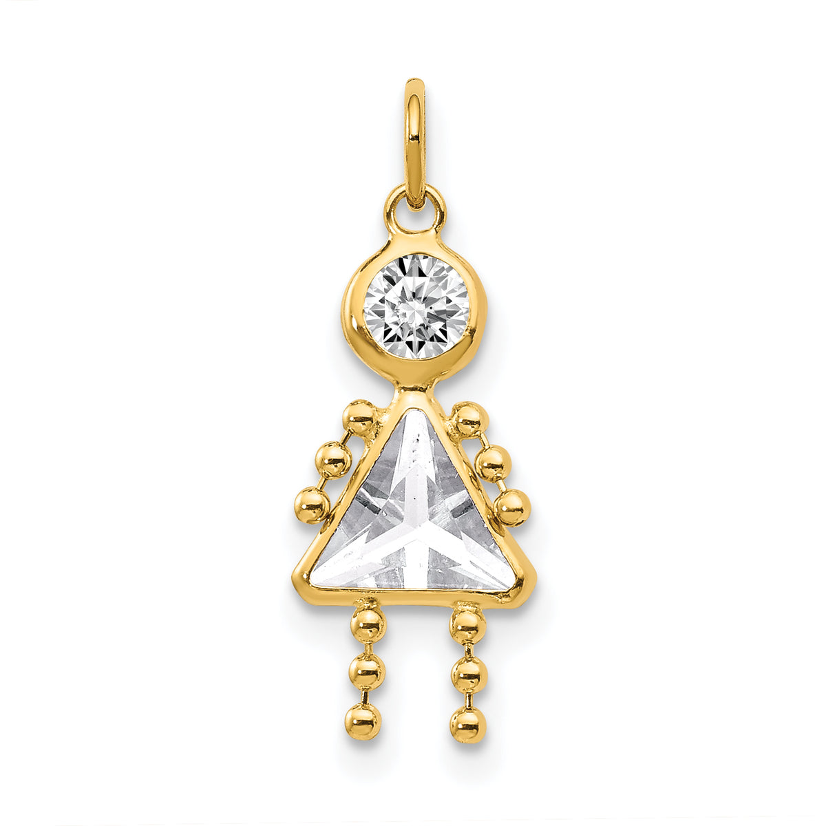 14K April Girl Birthstone Charm
