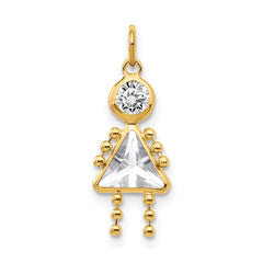 14K April Girl Birthstone Charm