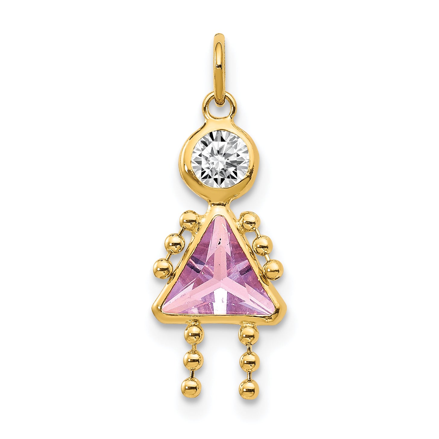 14K June Girl Birthstone Charm Main image