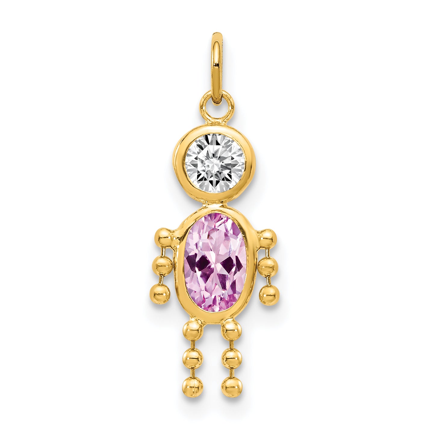 14K June Boy Birthstone Charm Main image