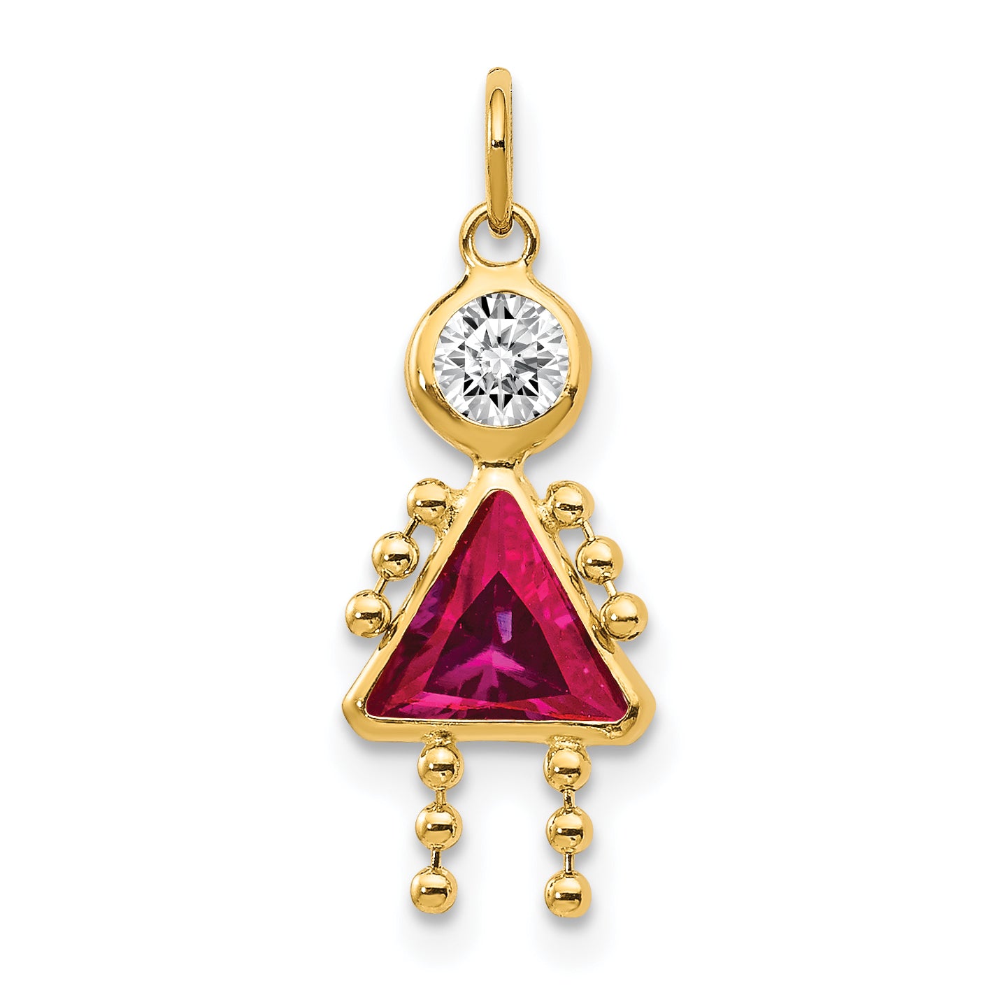 14K July Girl Birthstone Charm Main image
