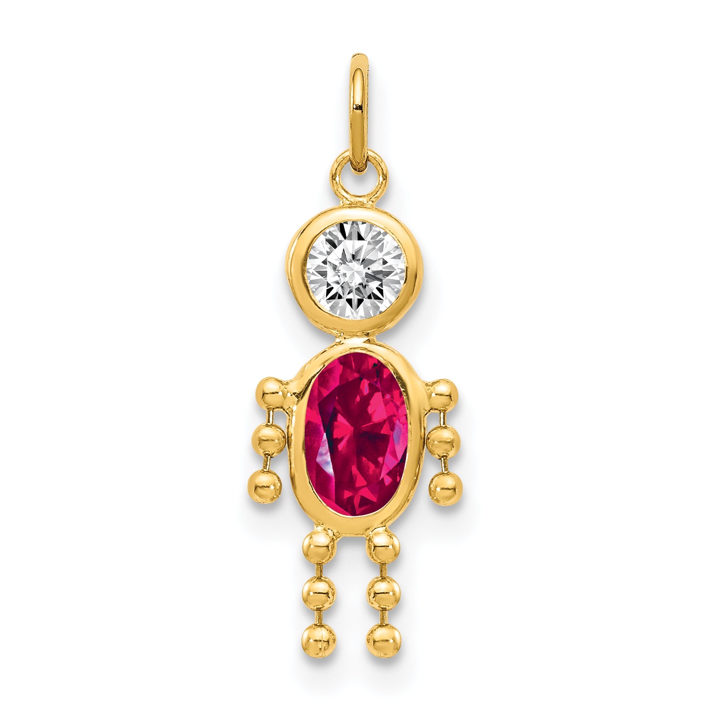 14K July Boy Birthstone Charm Main image