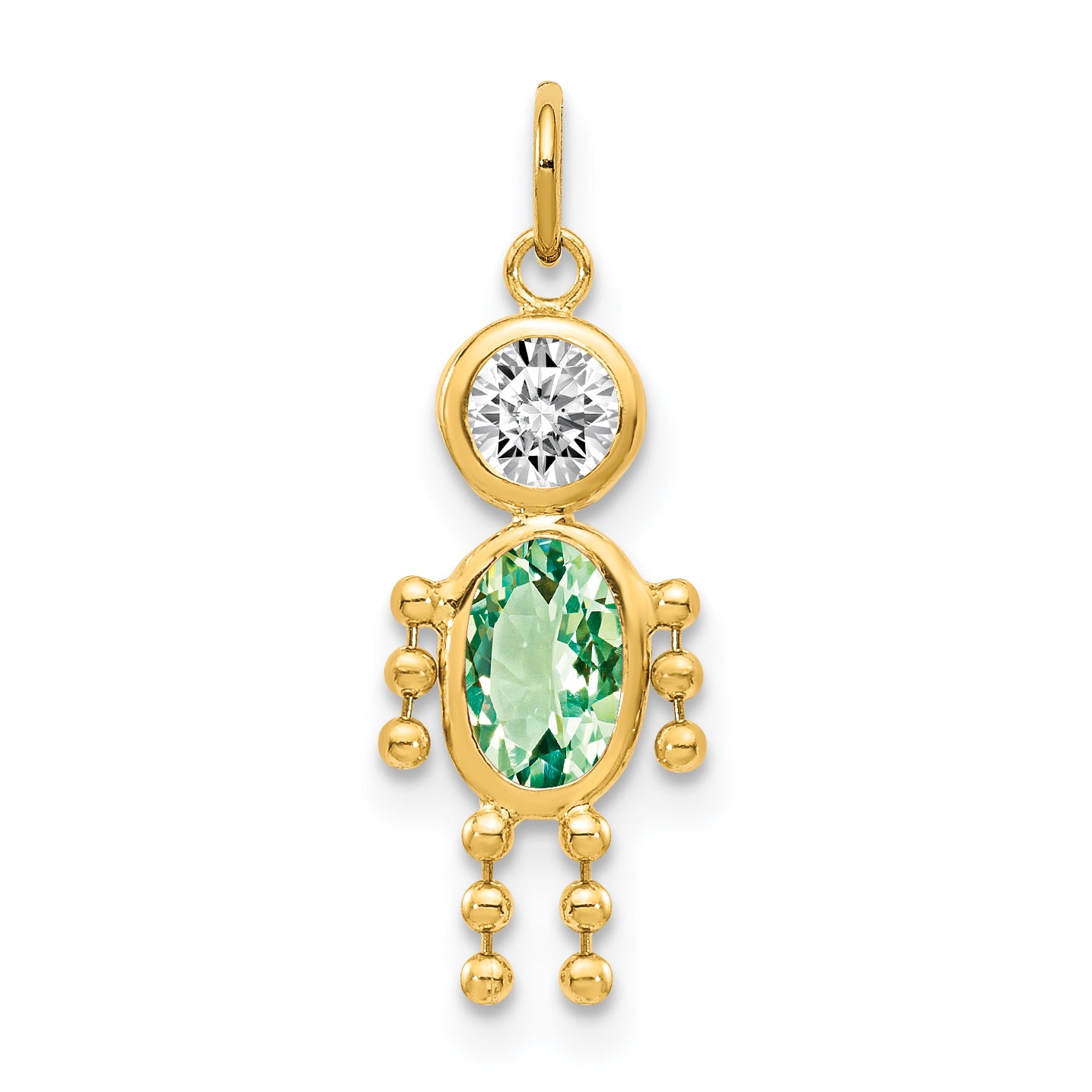 14K August Boy Birthstone Charm