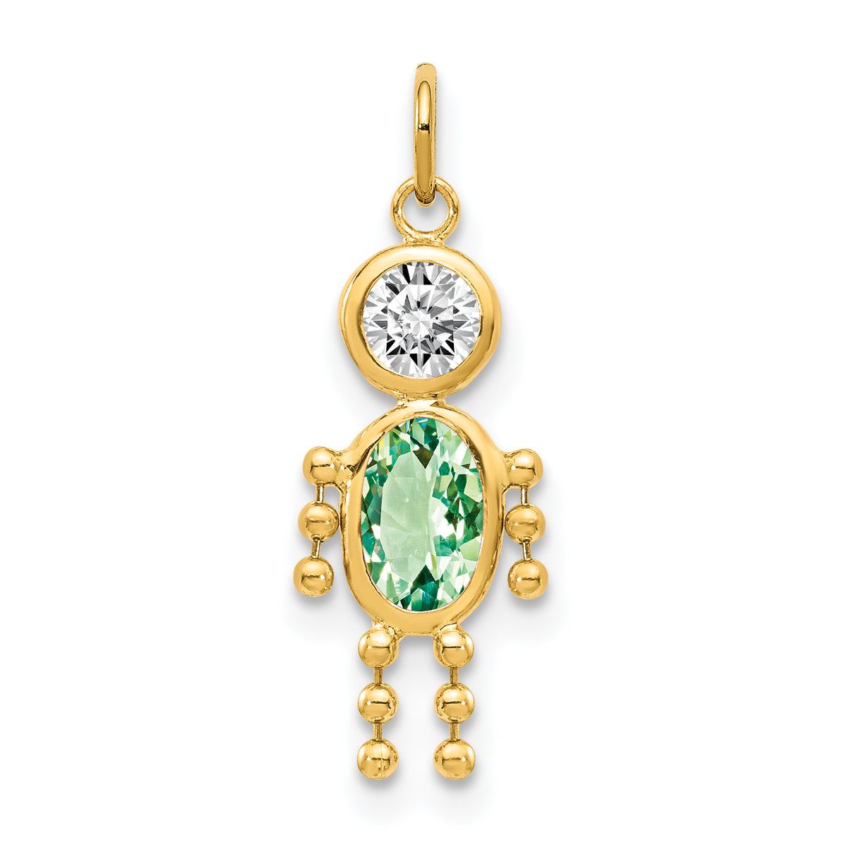 14K August Boy Birthstone Charm
