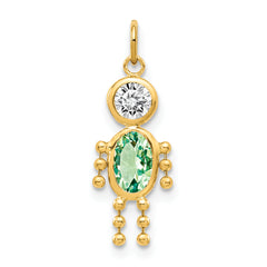 14K August Boy Birthstone Charm