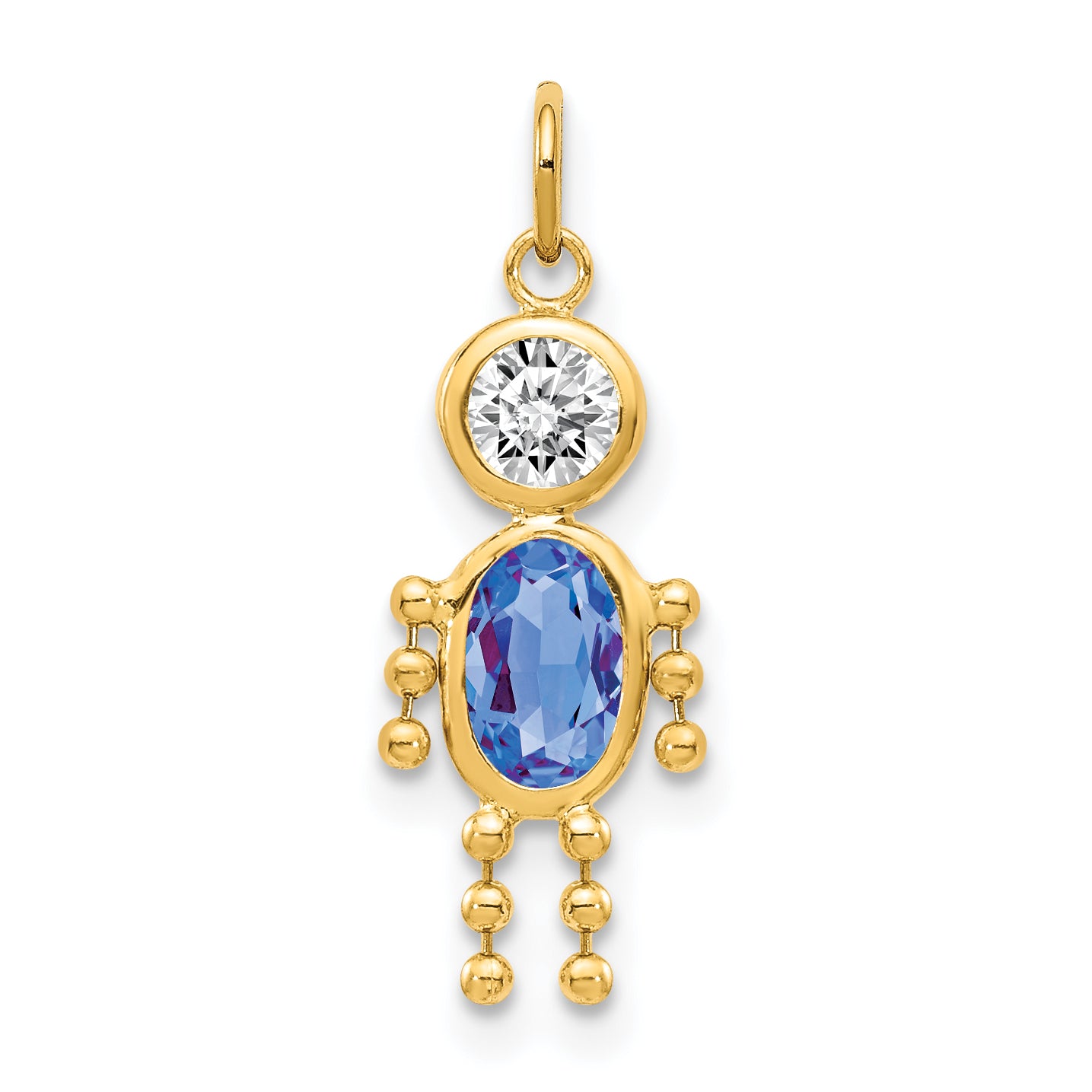 14K September Boy Birthstone Charm Main image