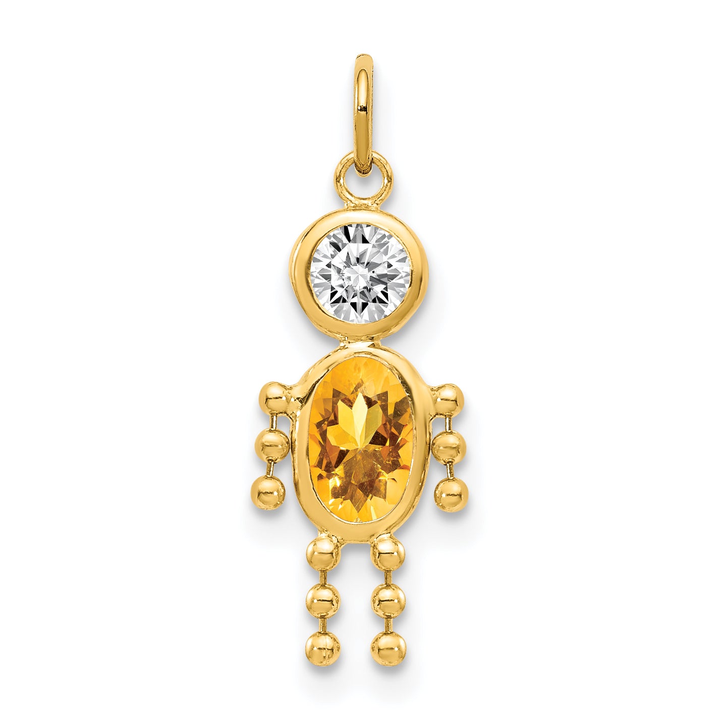 14K November Boy Birthstone Charm Main image