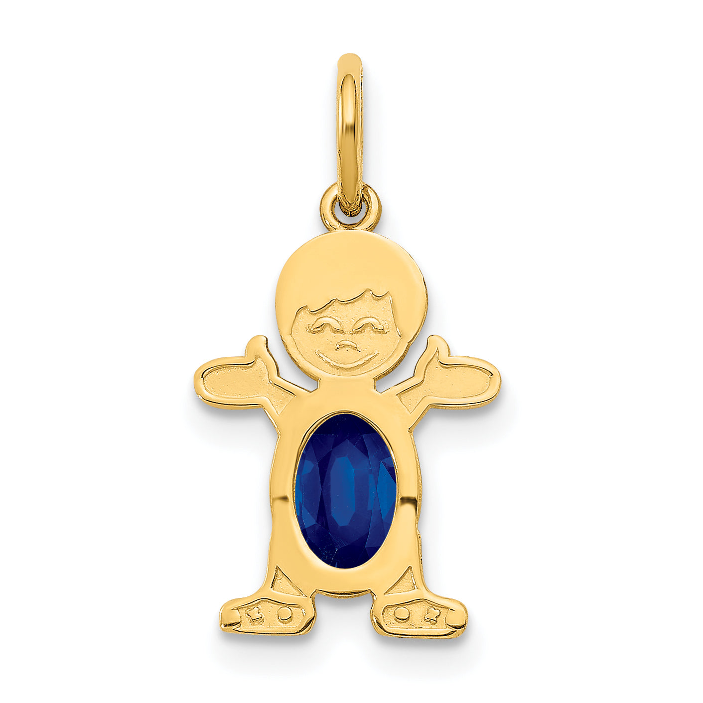 14K Boy 6x4 Oval Genuine Sapphire-September Main image
