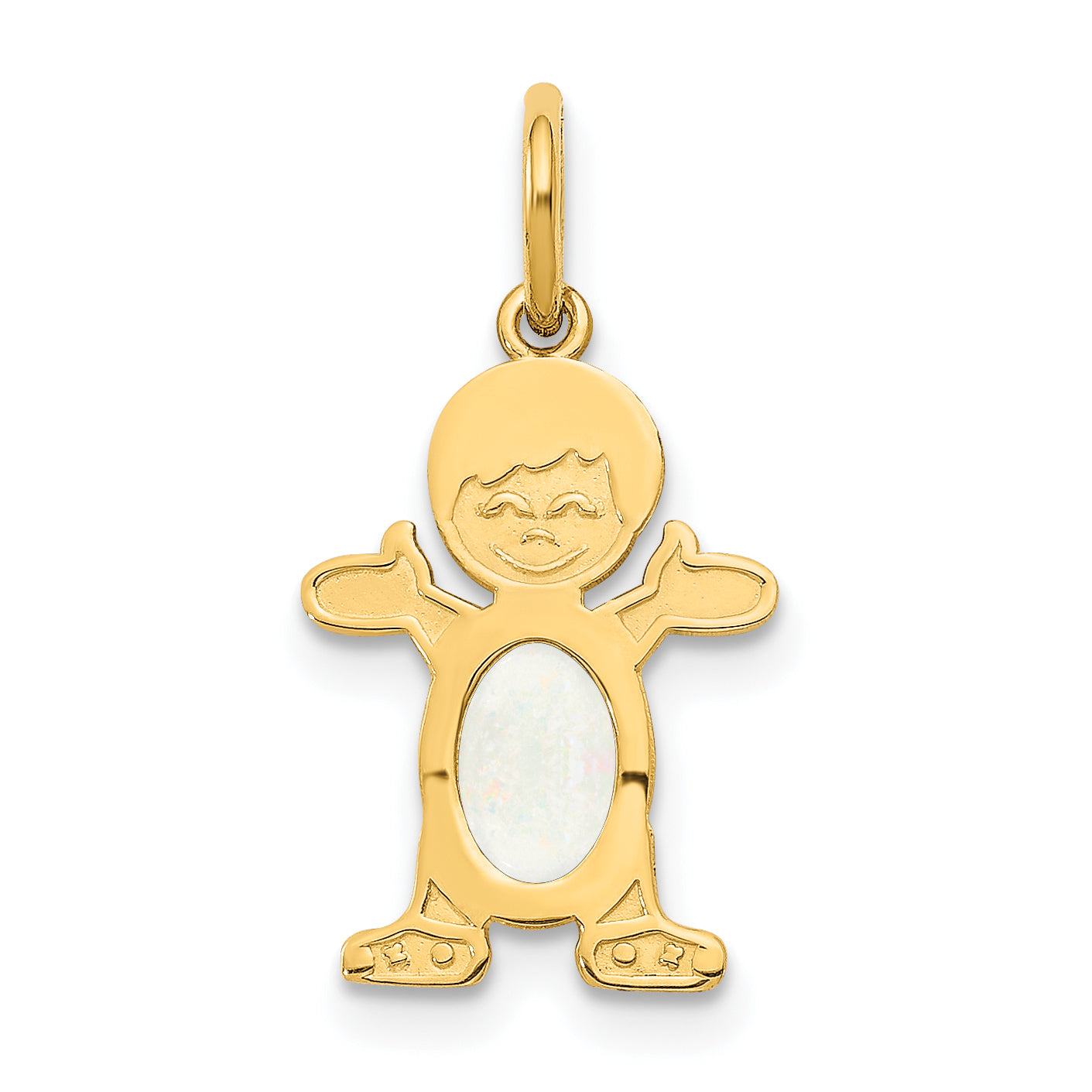 14K Boy 6x4 Oval Genuine Opal-October Main image