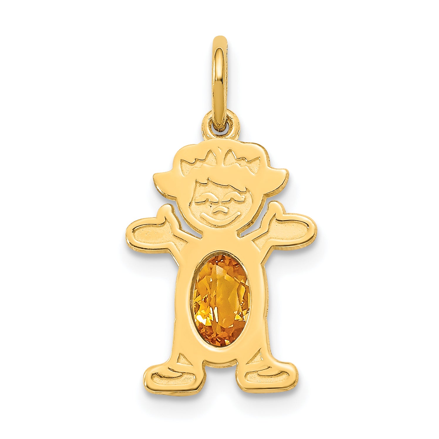 14K Girl 6x4 Oval Genuine Citrine-November Main image