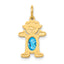 14K Girl 6x4 Oval Genuine Blue Topaz-December