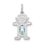 14K White Gold Girl 6x4 Oval Genuine Aquamarine-March