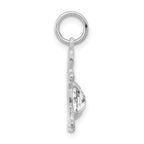 14K White Gold Girl 6x4 Oval Genuine White Topaz-April