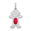 14K White Gold Girl 6x4 Oval Genuine Ruby-July