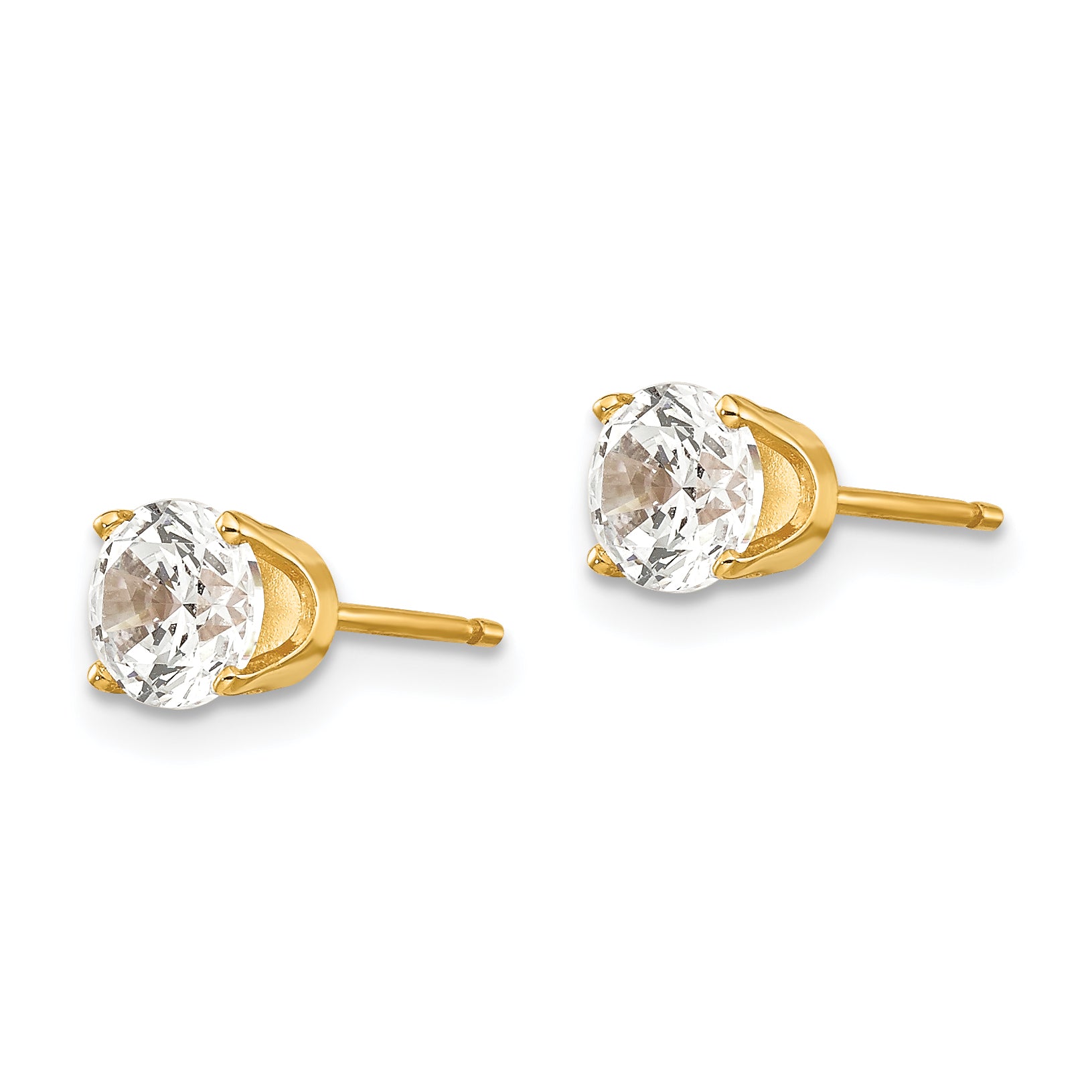 14k 5mm CZ stud earrings Secondary image