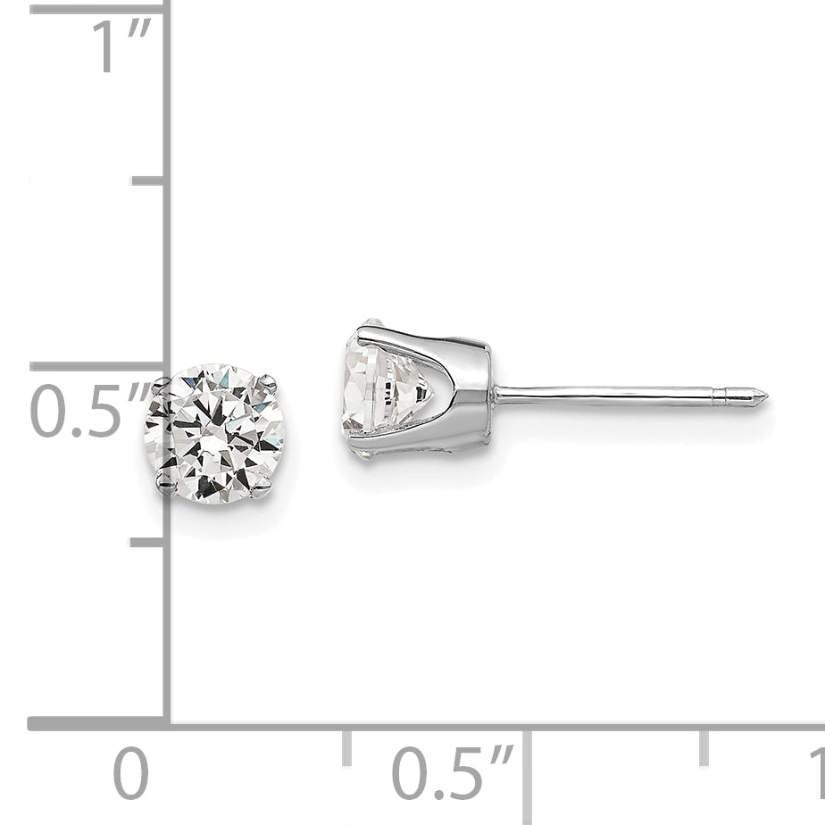 14k White Gold 5mm CZ stud earrings