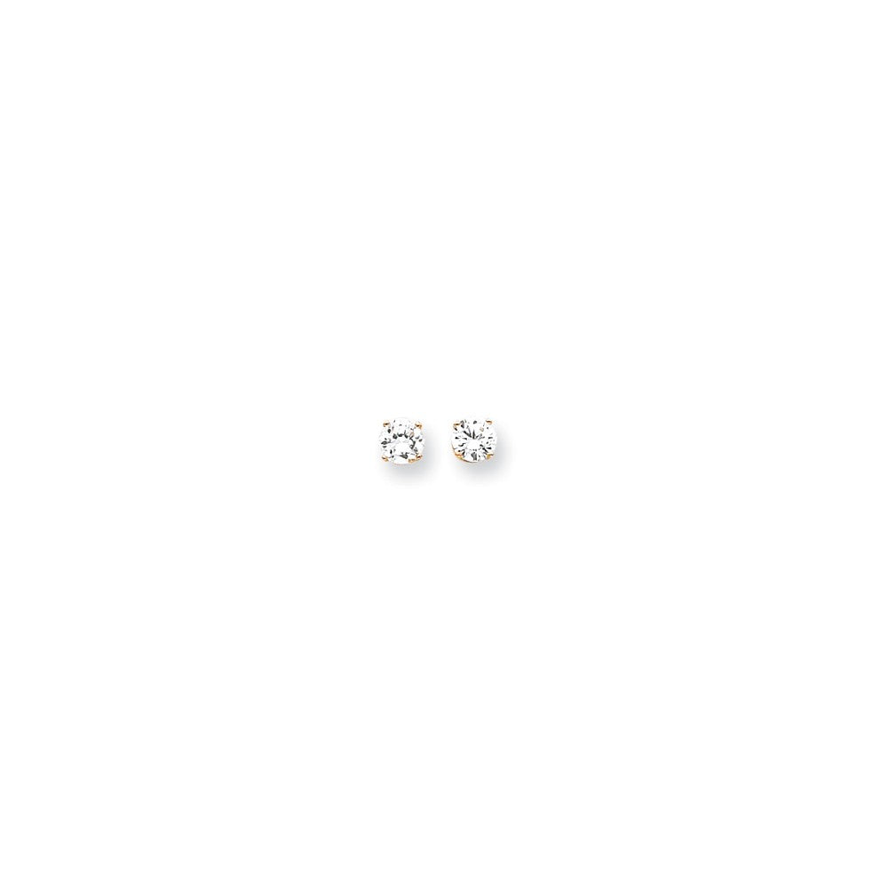 14k 5mm Round Stud Earring Mounting w/backs