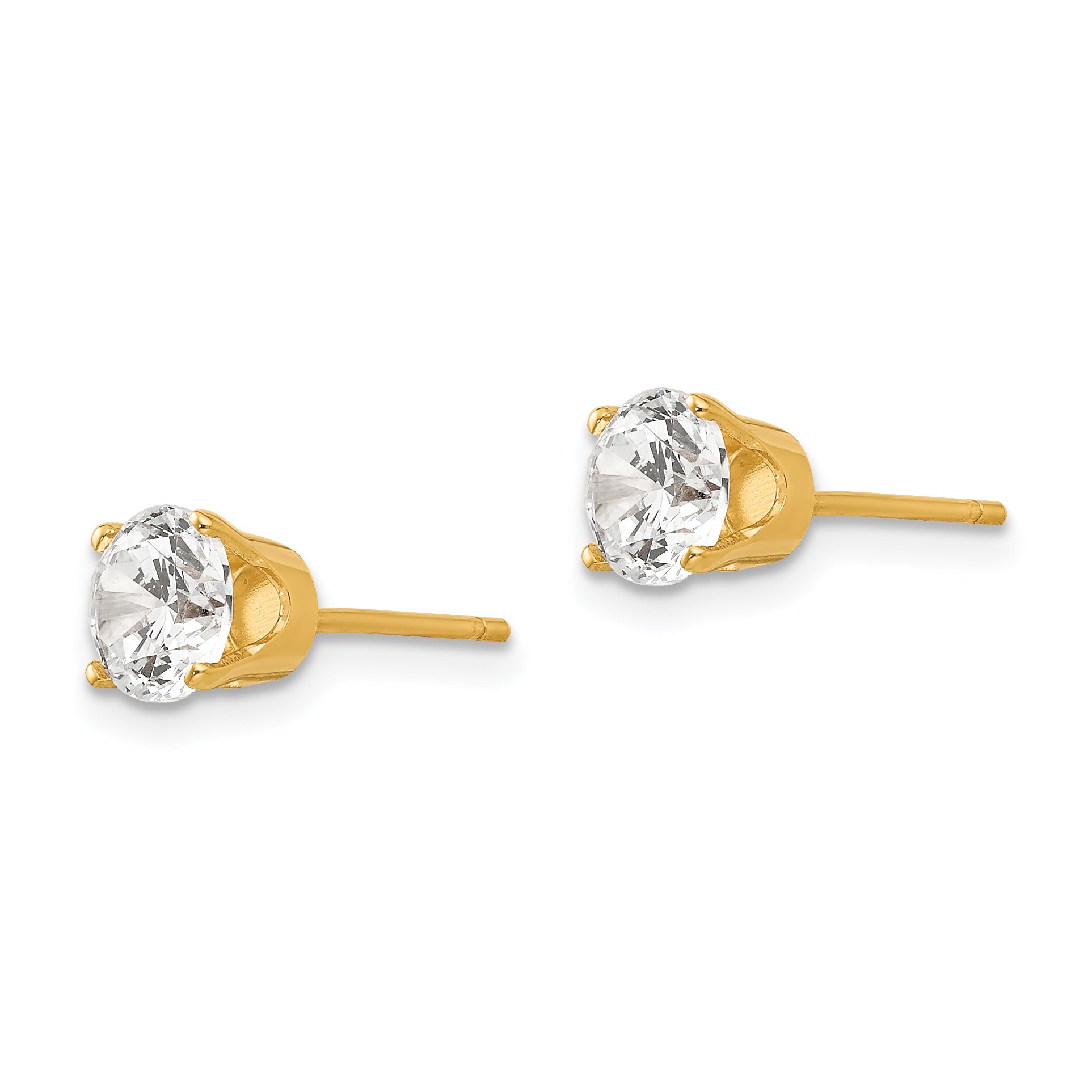 14k 5.5mm CZ stud earrings Secondary image