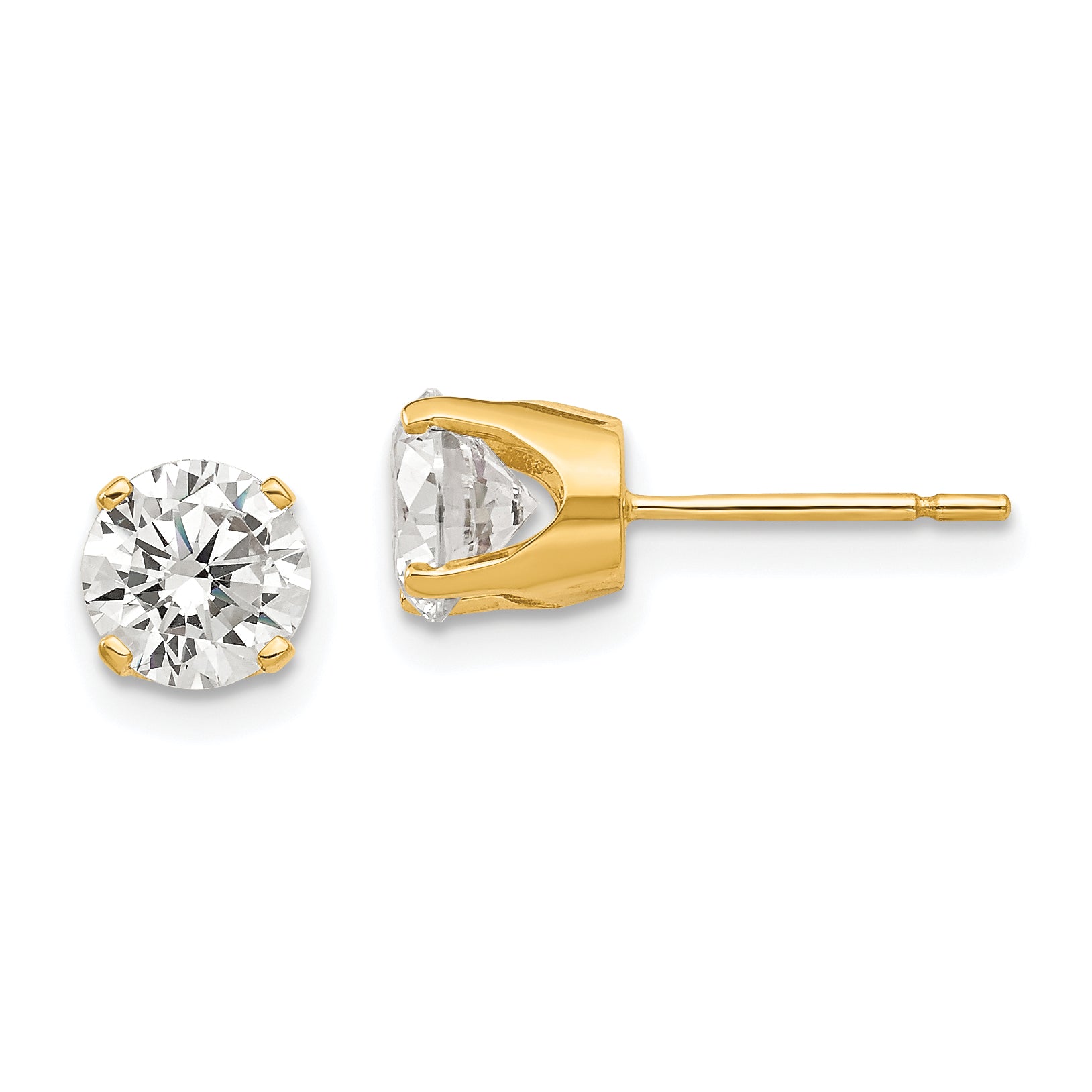 14k 5.75mm CZ stud earrings Main image