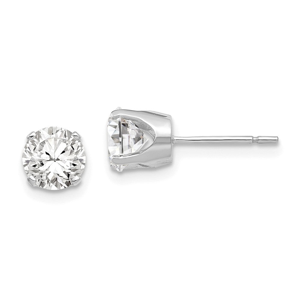 14K White Gold 5.75mm Round Stud Earring Mounting With backs Main image