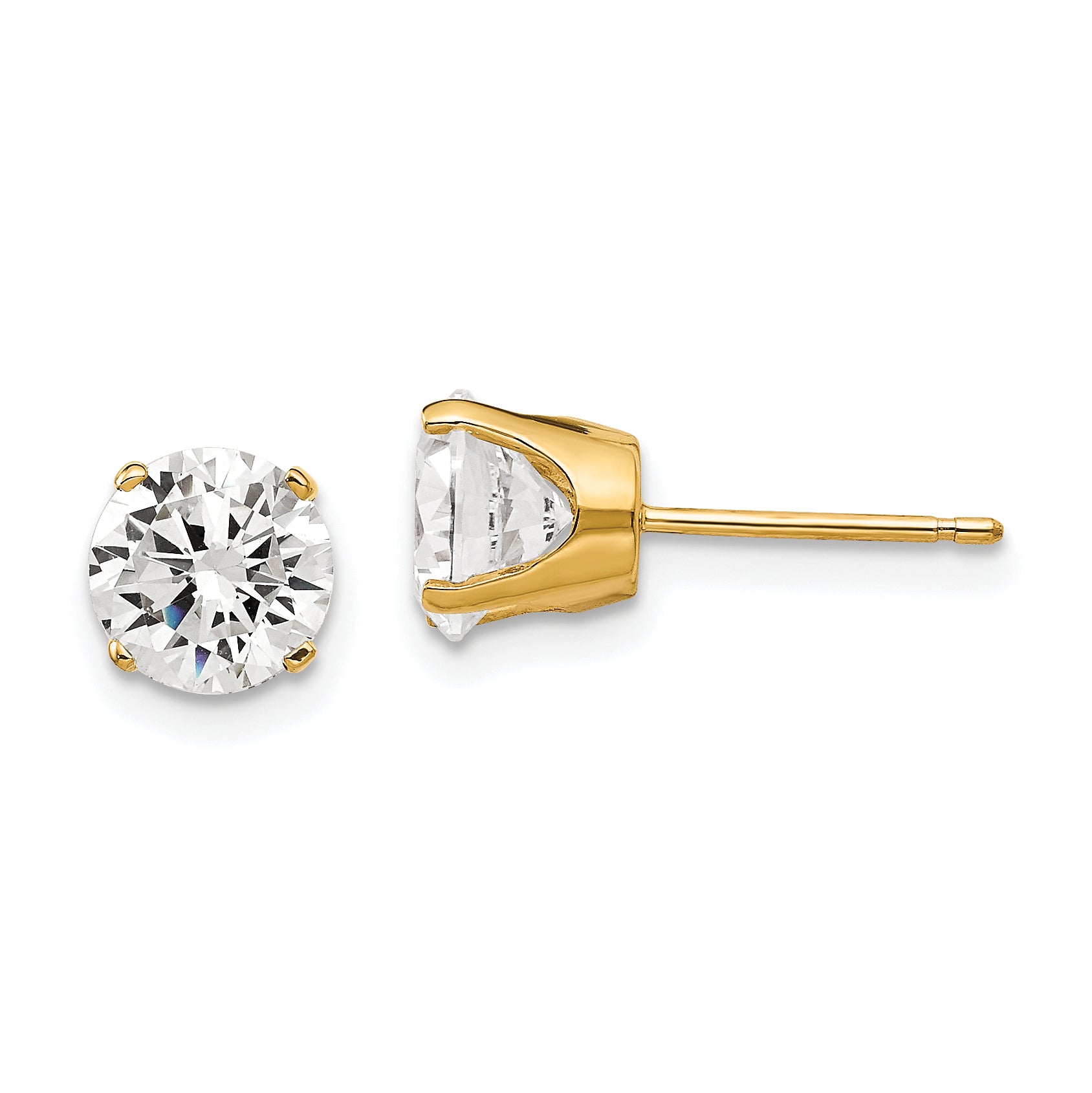 14k 6.5mm CZ stud earrings Main image