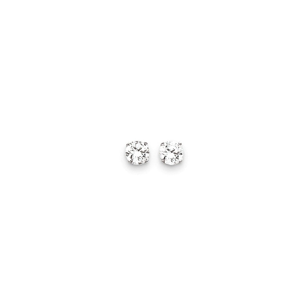 14K White Gold 6.5mm Round Stud Earring Mounting With backs Main image