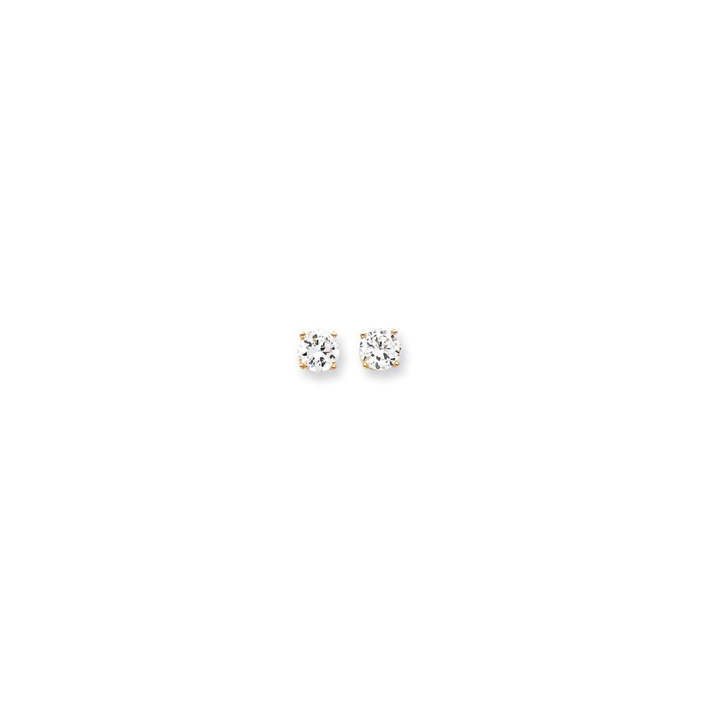 14k 8mm Round Stud Earring Mounting w/backs Main image