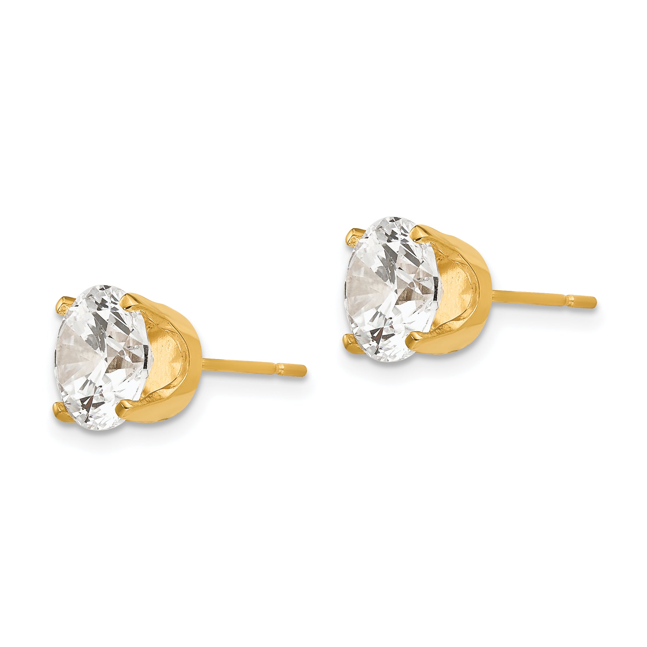 14k 8mm CZ stud earrings Secondary image