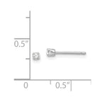 14k White Gold 2.25mm Round Stud Earring Mounting w/backs
